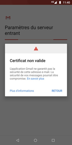 Sélectionnez RETOUR