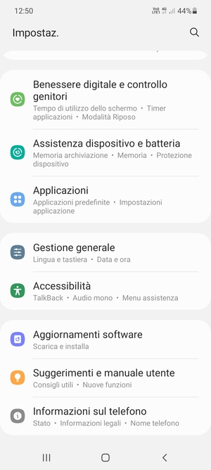 Scorri e seleziona Aggiornamenti software