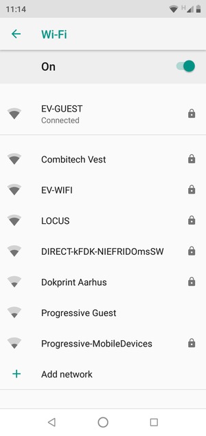 You are now connected to the Wi-Fi network