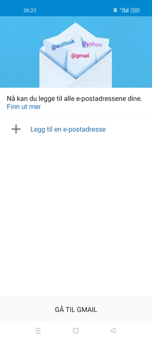 Velg Legg til en e-postadresse