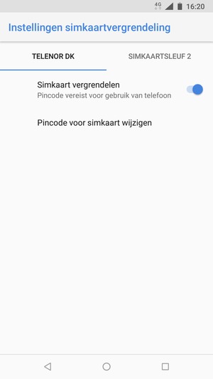 Selecteer Public en Pincode voor simkaart wijzigen