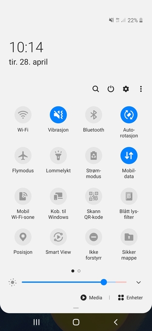 Velg Vibrasjon for å bytte til lydløs