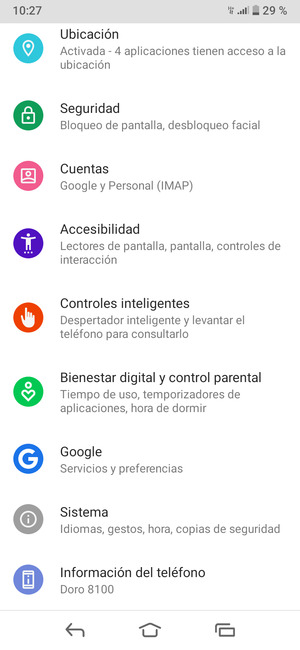 Desplácese y seleccione Sistema