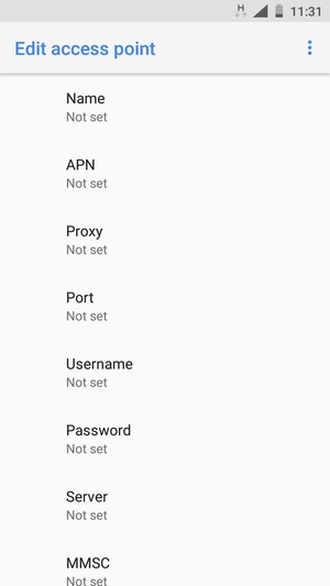 Enter MMS information