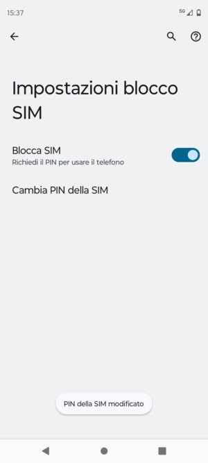 Il tuo PIN della SIM è stato modificato