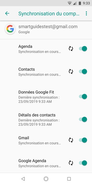 Vos informations seront synchronisées