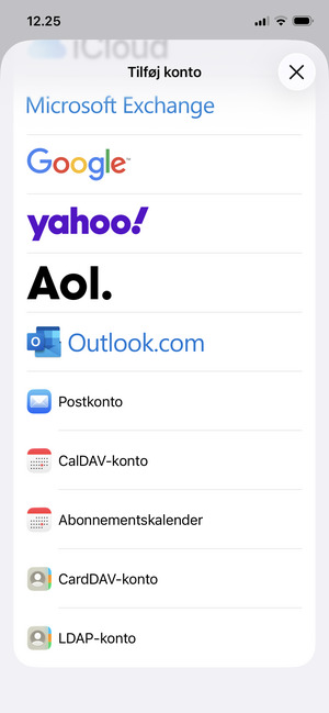 Vælg Postkonto