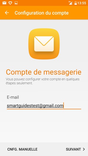 Saisissez votre adresse Gmail ou Hotmail. Sélectionnez SUIVANT