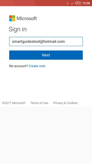 Enter your Email address and select Next