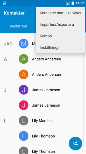 Välj Importera/exportera