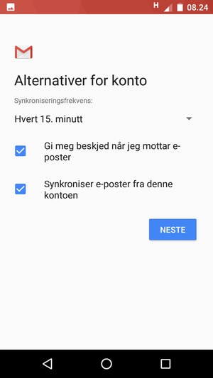 Velg NESTE