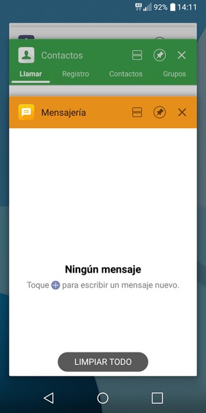 Seleccione LIMPIAR TODO para cerrar todas las aplicaciones en ejecución