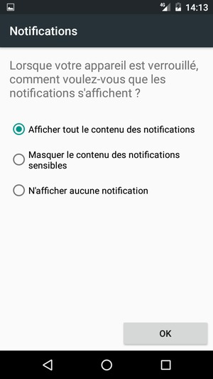 Sélectionnez votre option préférée et sélectionnez OK