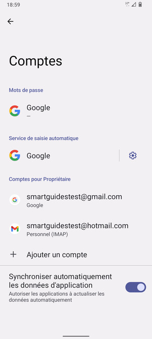 Sélectionnez votre compte Google