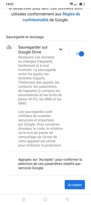 Sélectionnez Accepter