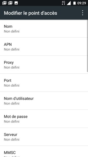 Saisissez les informations Internet