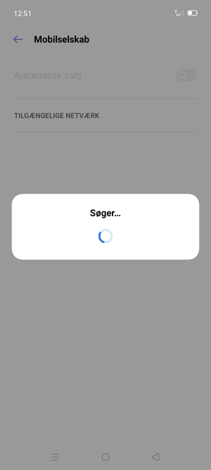 Afvent at søgningen er afsluttet