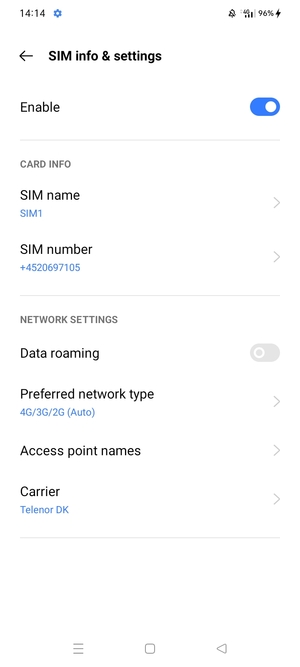 Select Access point names