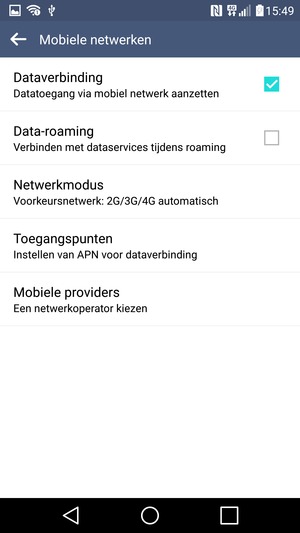 Om van netwerk te wisselen in geval van netwerkproblemen, selecteert u Mobiele providers
