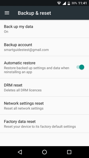 Return to the Backup & reset menu and select Backup account