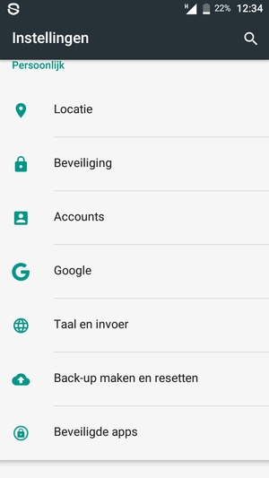 Scroll naar en selecteer Beveiliging
