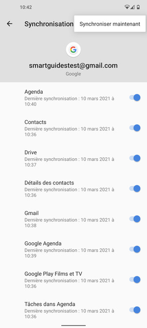 Sélectionnez Synchroniser maintenant