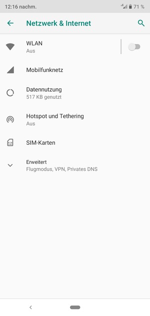 Wählen Sie Mobilfunknetz