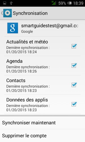 Sélectionnez Synchroniser maintenant