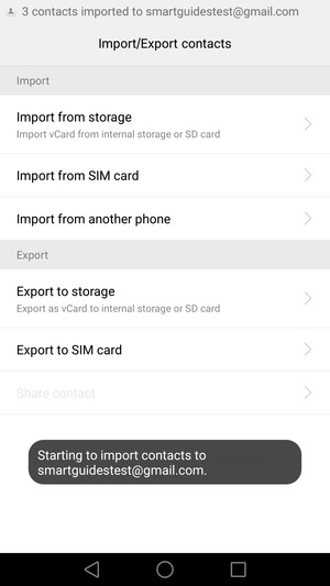 Your contacts will be saved to your Google account and saved to your phone the next time Google is synced.