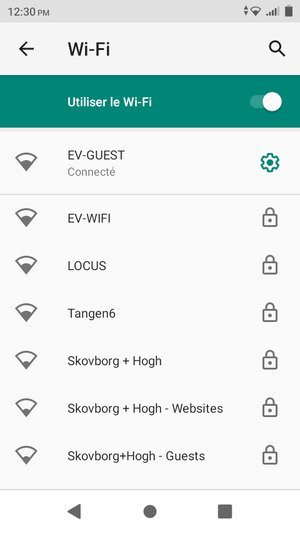 Vous êtes maintenant connecté au réseau Wi-Fi