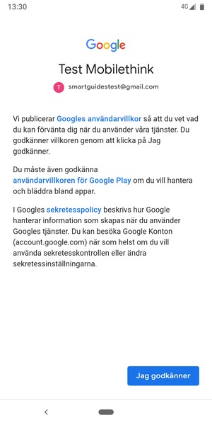 Välj Jag godkänner