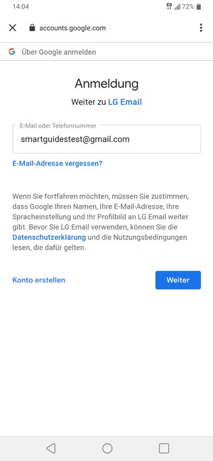 Wählen Sie Weiter