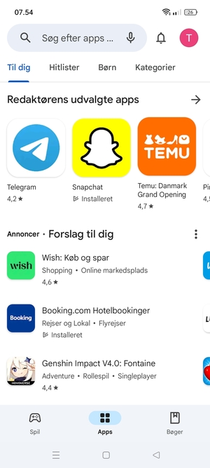 Vælg søgefeltet