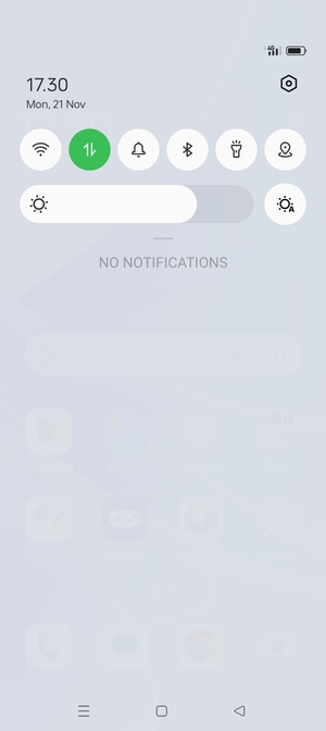 Slide down the top menu again