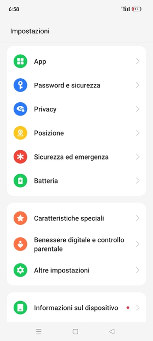 Scorri e seleziona Password e sicurezza