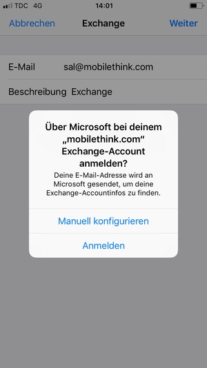 Wählen Sie Manuell konfigurieren