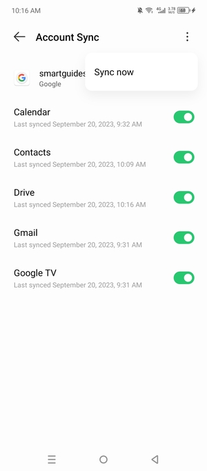 Select Sync now