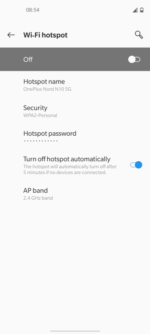 Select Hotspot password