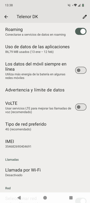 Activar o desactivar Roaming