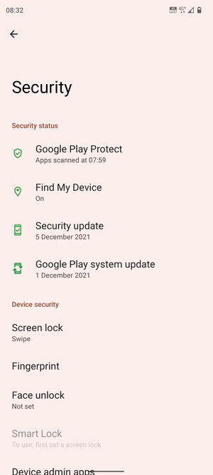 Select Screen lock