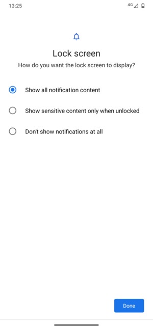 Select your preferred option and select Done