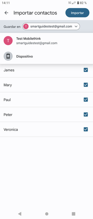 Seleccione su cuenta Google