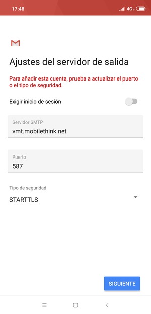 Seleccione Tipo de seguridad