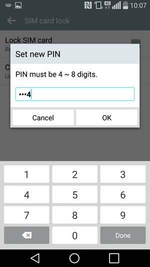 Enter your New SIM PIN and select OK
