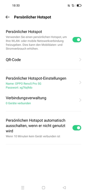 Ihr Handy ist jetzt für die Verwendung als Modem eingerichtet