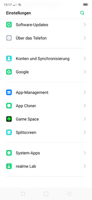 Scrollen Sie und wählen Sie Software-Updates