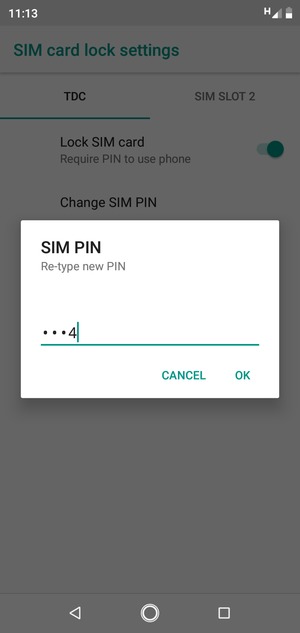 Confirm your new SIM PIN and select OK