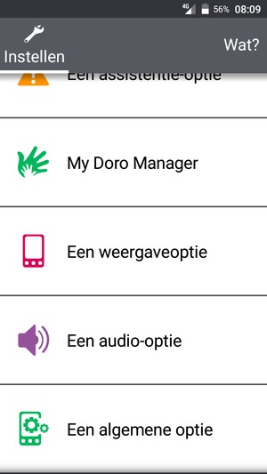 Scroll naar en selecteer Een algemene optie