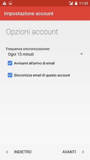 Seleziona AVANTI