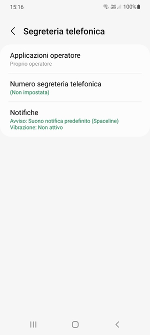 Seleziona Numero segreteria telefonica